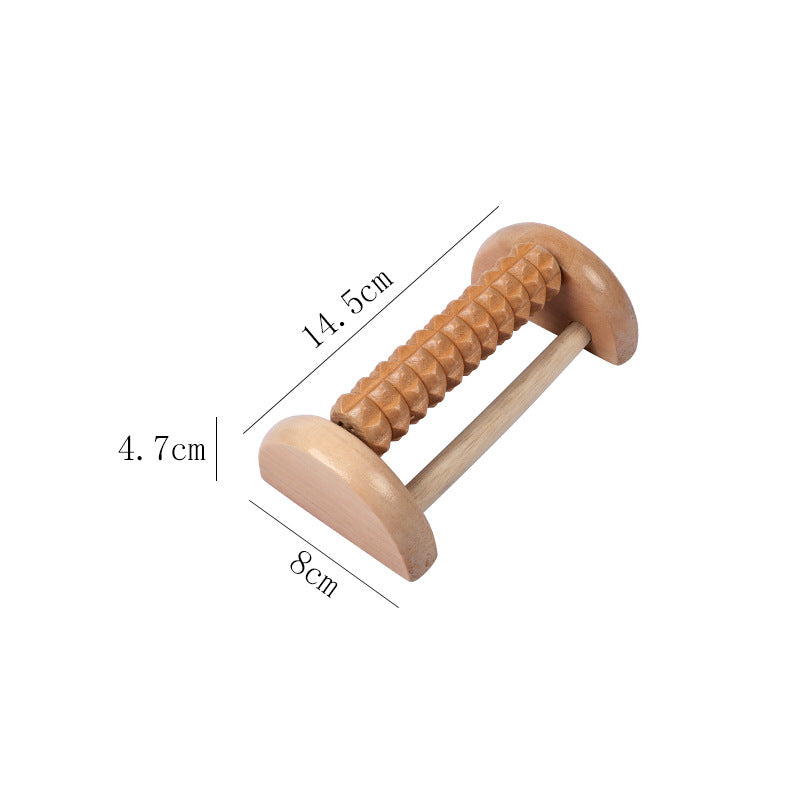 Wood Six Row Large Roller Foot Acupoint Hand Massage Foot Massager.