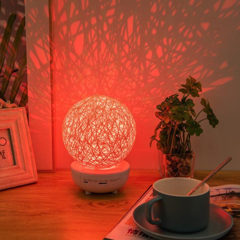 bluetooth music led night light romantic table lamp bedside ball moon - 6