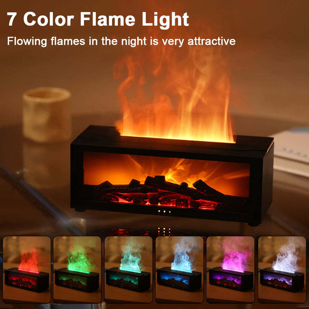 Elegant 3D Flame Aroma Diffuser with Colourful LED Ambiance