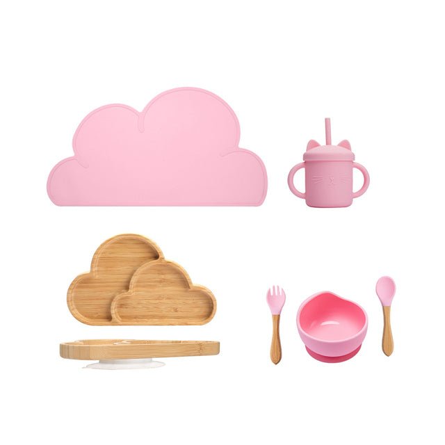7-Pcs Wooden Feeding Tableware Set for Kids eco set - 7