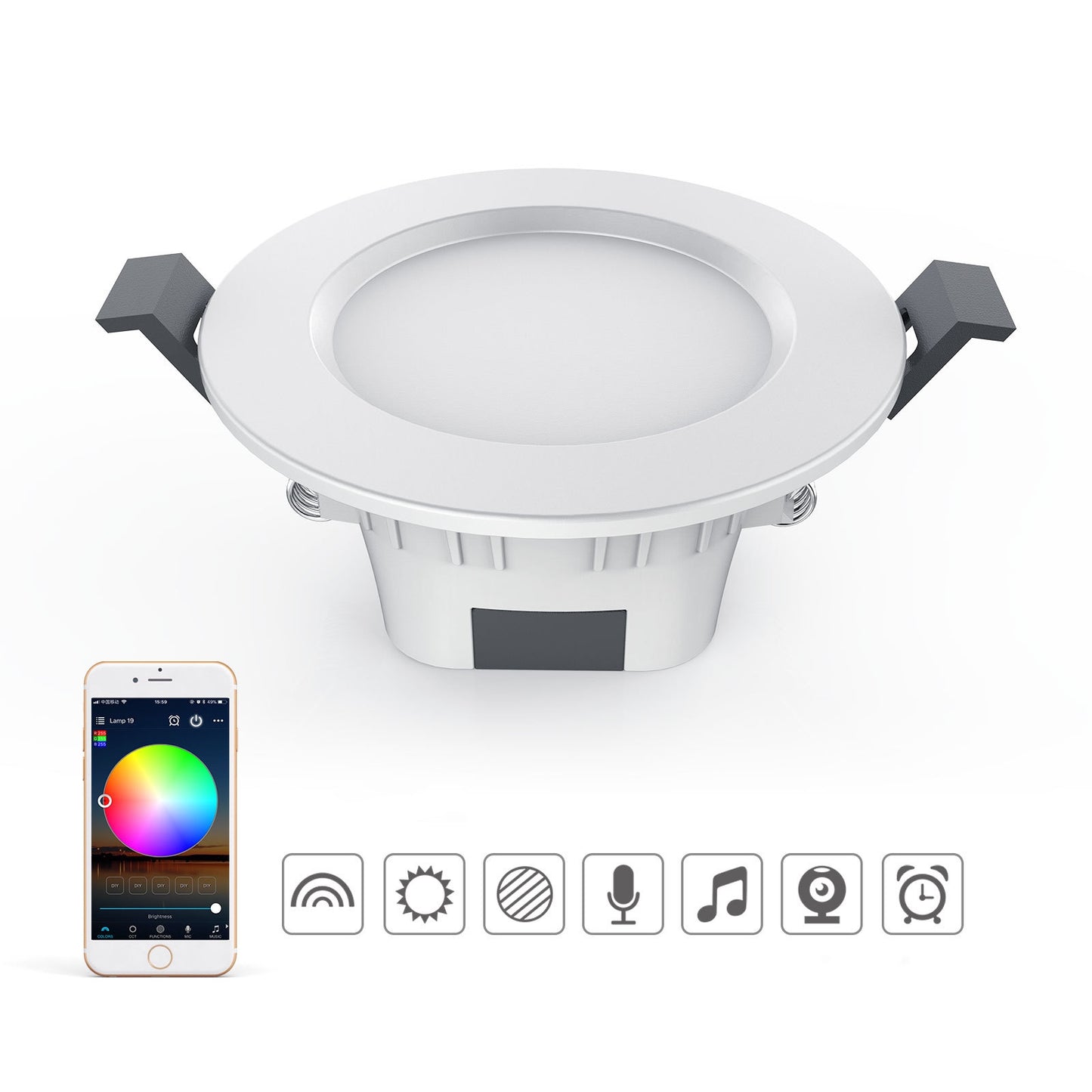 5W Indoor Lighting Smart Bluetooth Ceiling Light | light |
Model: ZJ-MHDA-RGBWW
Control principle: BLUETOOTH4.0
APP software type: Hao Deng
Mobile v