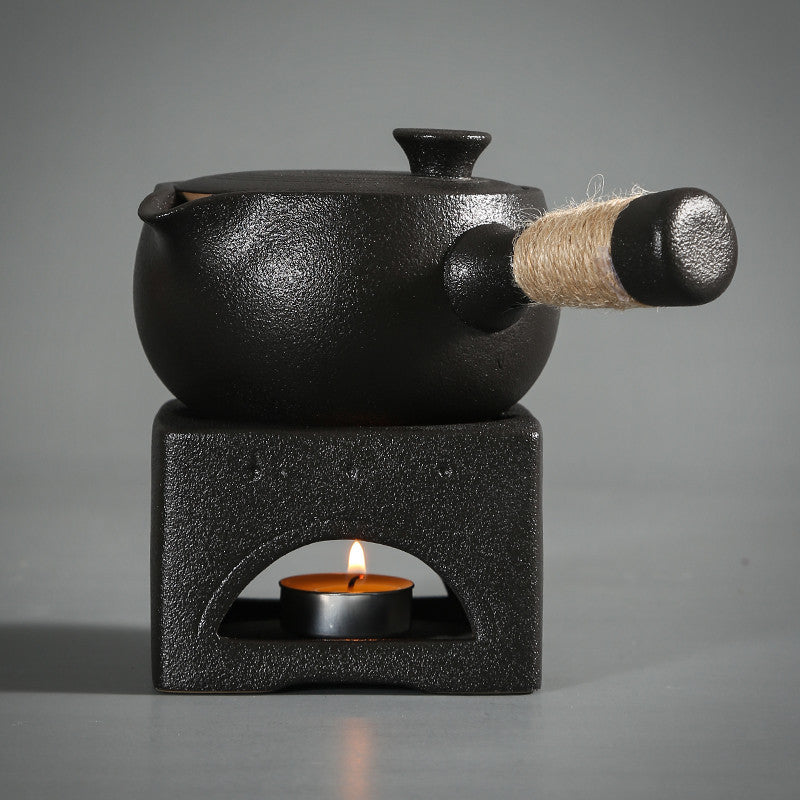 Japanese-style Black Pottery Tea Warmer And Tea Stove Kung Fu Tea Set.