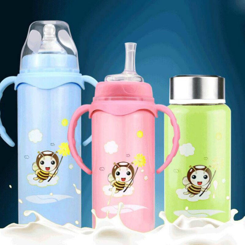 Baby stainless steel insulated feeding bottle | baby feeding |
Shape: straight
Whether with handle: with handle
Material: Stainless steel
Capacity: Conv