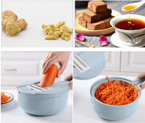 8 In 1 Mandoline Slicer Vegetable Slicer Potato Peeler Carrot Onion Grater With Strainer Vegetable Cutter Kitchen Accessories | kitchen utensils |
Overview:
This hand-held slicer made from Food-Grade stainless steel & BPA-Free plastic off