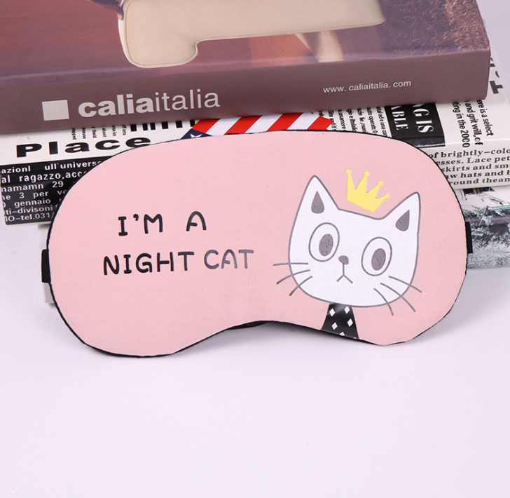 Soft Sleeping Mask Eyepatch Cat Cotton Portable Eye Mask Light Shading Creative Cartoon Travel Relax Sleeping Rest Aid MP0130.