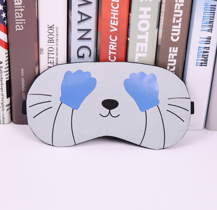 Soft Sleeping Mask Eyepatch Cat Cotton Portable Eye Mask Light Shading Creative Cartoon Travel Relax Sleeping Rest Aid MP0130.