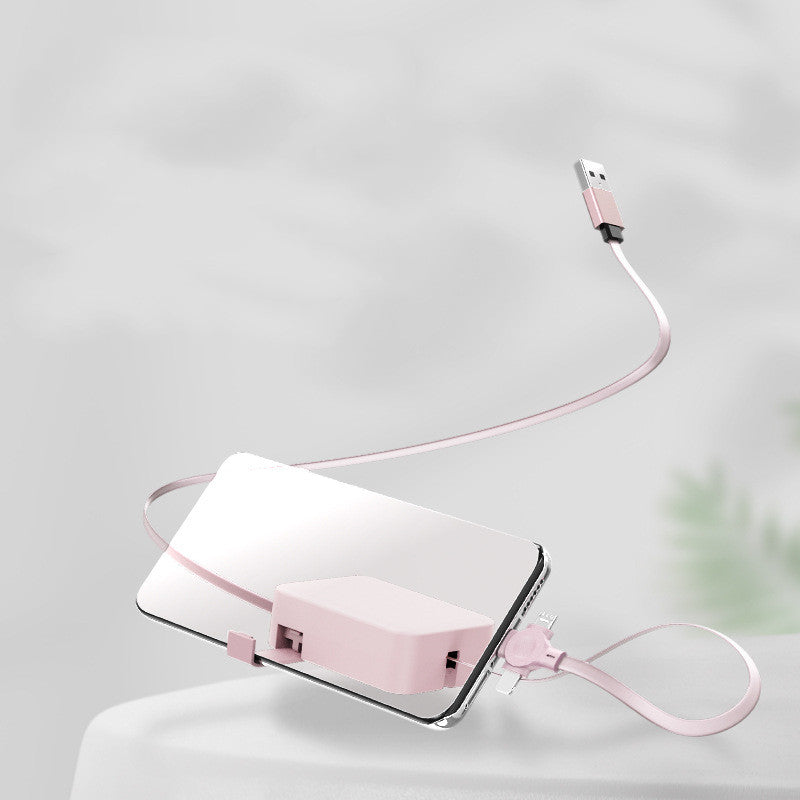 4 In 1 Retractable USB Cable Creative Macaron Type C Micro Cable For I Phone With Phone Stand Charging Data Cable Line Storage Box | cables |
Overview:
Retractable 3 in 1 Cable is very easy to fold and place in your handbag, laptop bag,