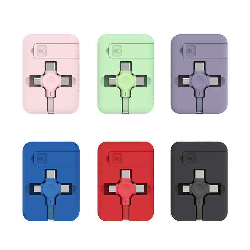 4 In 1 Retractable USB Cable Creative Macaron Type C Micro Cable For I Phone With Phone Stand Charging Data Cable Line Storage Box | cables |
Overview:
Retractable 3 in 1 Cable is very easy to fold and place in your handbag, laptop bag,