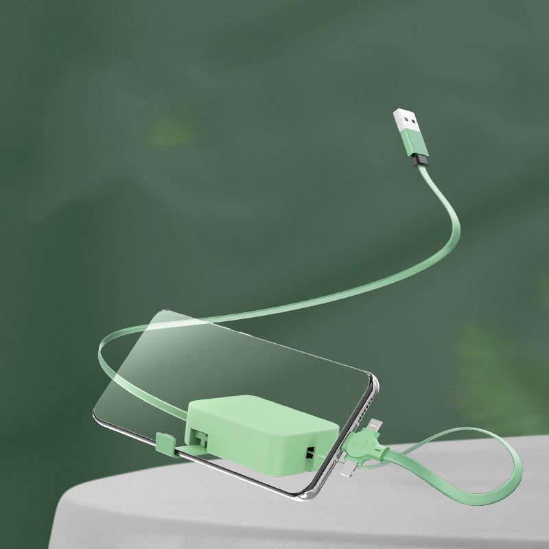 4 In 1 Retractable USB Cable Creative Macaron Type C Micro Cable For I Phone With Phone Stand Charging Data Cable Line Storage Box | cables |
Overview:
Retractable 3 in 1 Cable is very easy to fold and place in your handbag, laptop bag,
