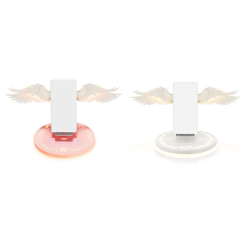 Universal Colorful LED Angel Wings Qi Wireless Charger Charge Dock For Mobile Phone Fast Charger.