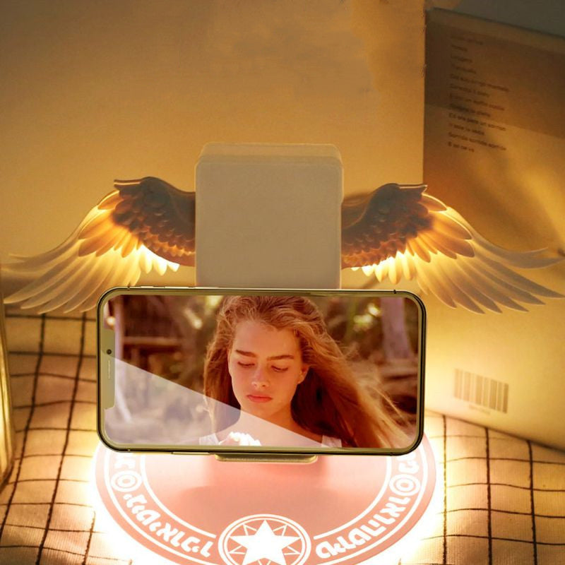 Universal Colorful LED Angel Wings Qi Wireless Charger Charge Dock For Mobile Phone Fast Charger.