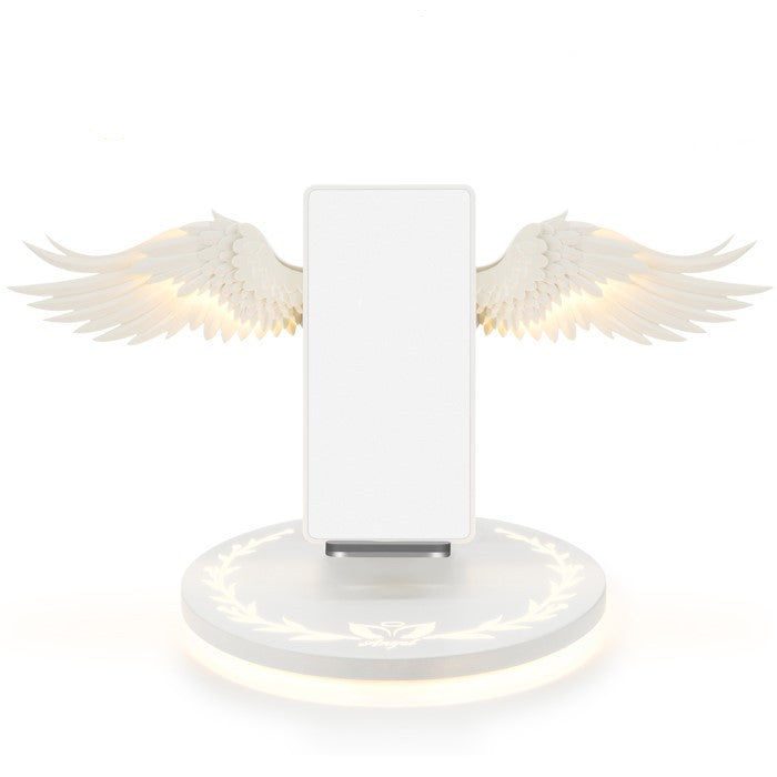 Universal Colorful LED Angel Wings Qi Wireless Charger Charge Dock For Mobile Phone Fast Charger.