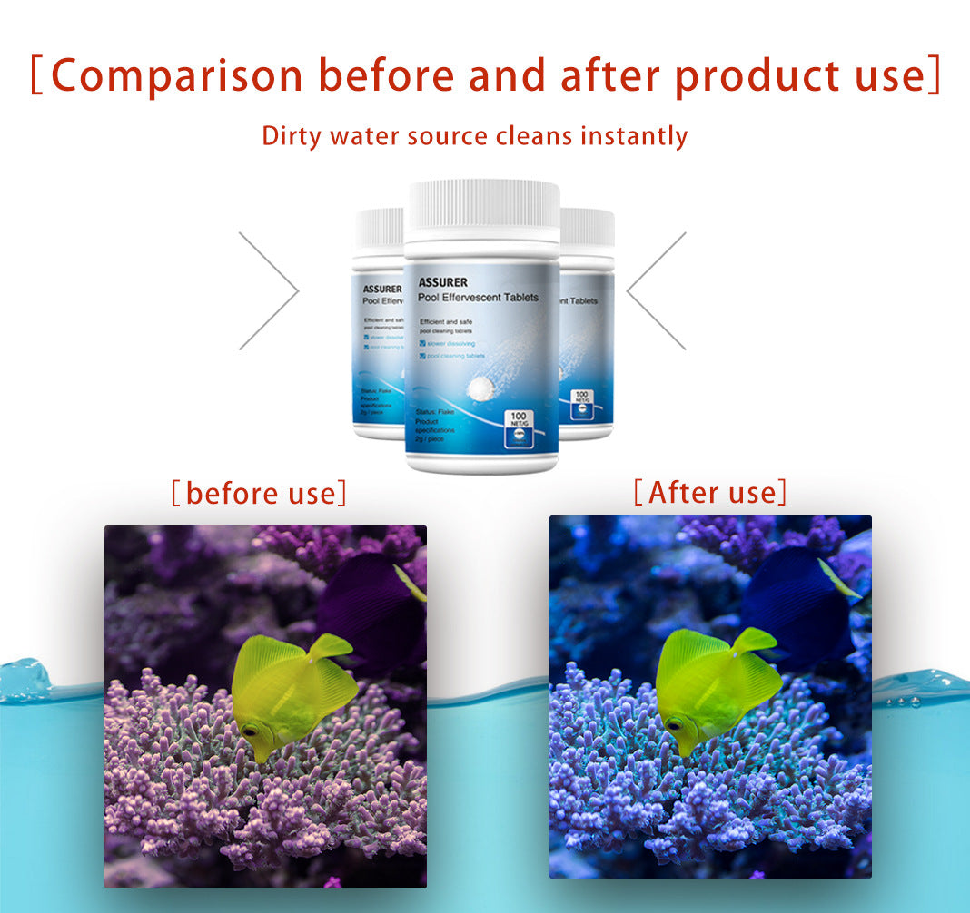 Pool Effervescent Tablet Pool Cleaning Tablet Stain Cleaning.