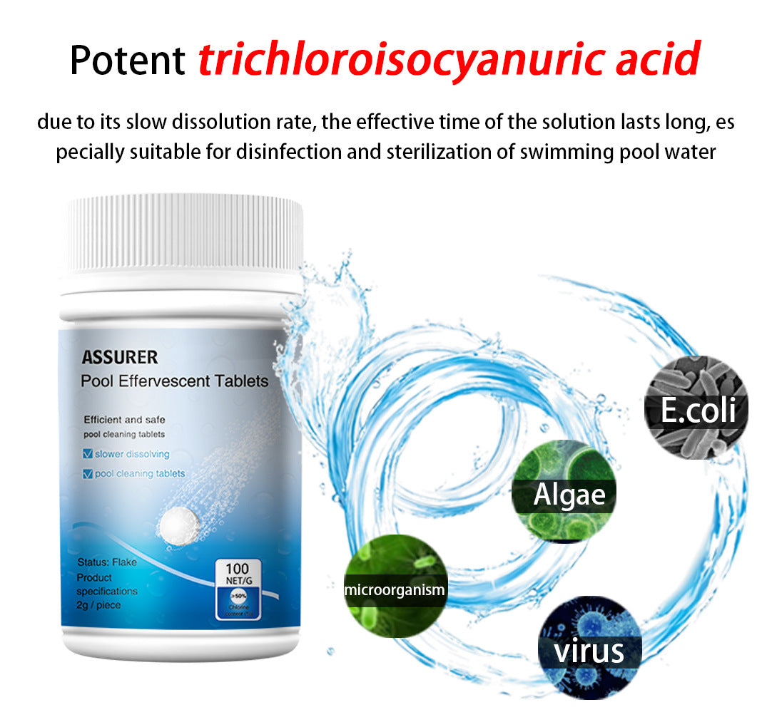 Pool Effervescent Tablet Pool Cleaning Tablet Stain Cleaning.