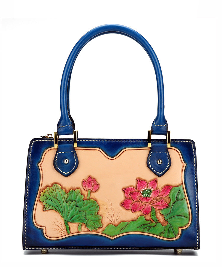 Luxury Handbags Women Bags Retro Totes National Style Cowhide Handbag