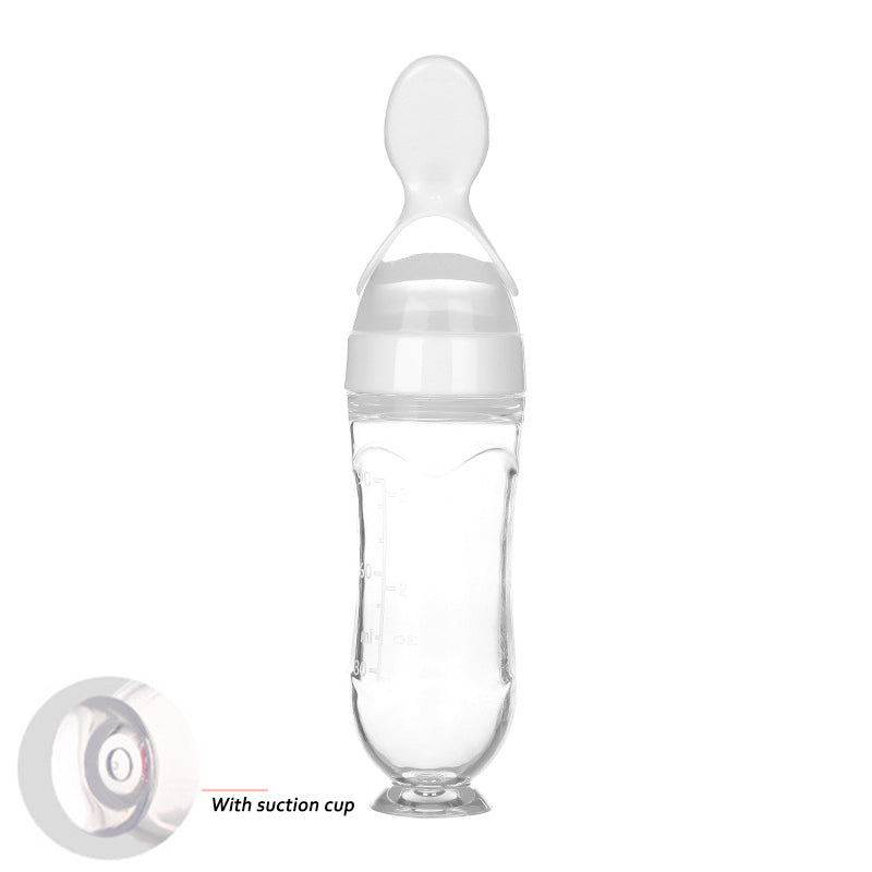 Safe Newborn Baby Feeding Bottle Toddler Silicone Squeeze Feeding Spoon Milk Bottle Baby Training Feeder Food Supplement