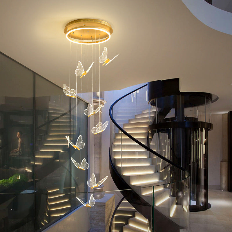 Living Room Loft Personality Dining Room Revolving Duplex Chandelier.