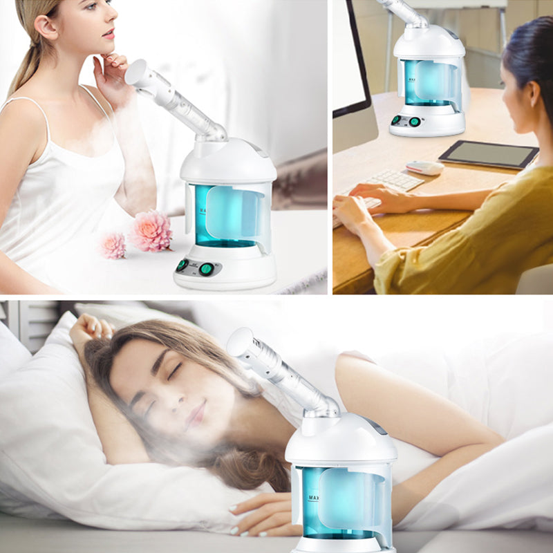 Portable Vapour Ozone Vaporizador Facial Steamer Face Care Skin Relax Moisturizer Beauty Aroma Herbal Steaming Face Spa Device.