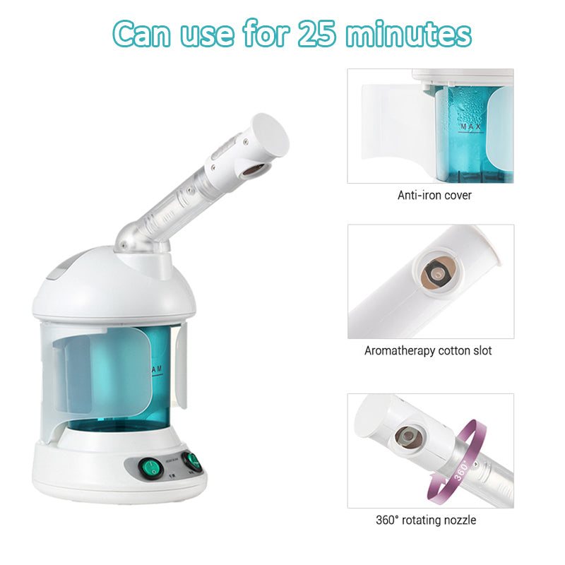 Portable Vapour Ozone Vaporizador Facial Steamer Face Care Skin Relax Moisturizer Beauty Aroma Herbal Steaming Face Spa Device.