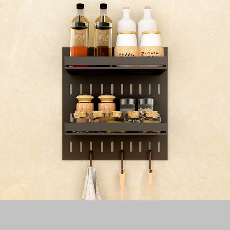 Stainless Steel Kitchen Wall Mounted Kitchen Storage Rack Hole Plate.
