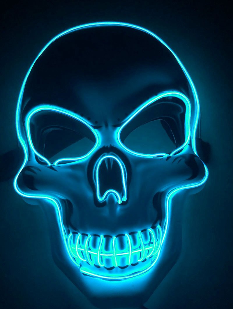 halloween 2023 skeleton mask led glow scary mask - 5