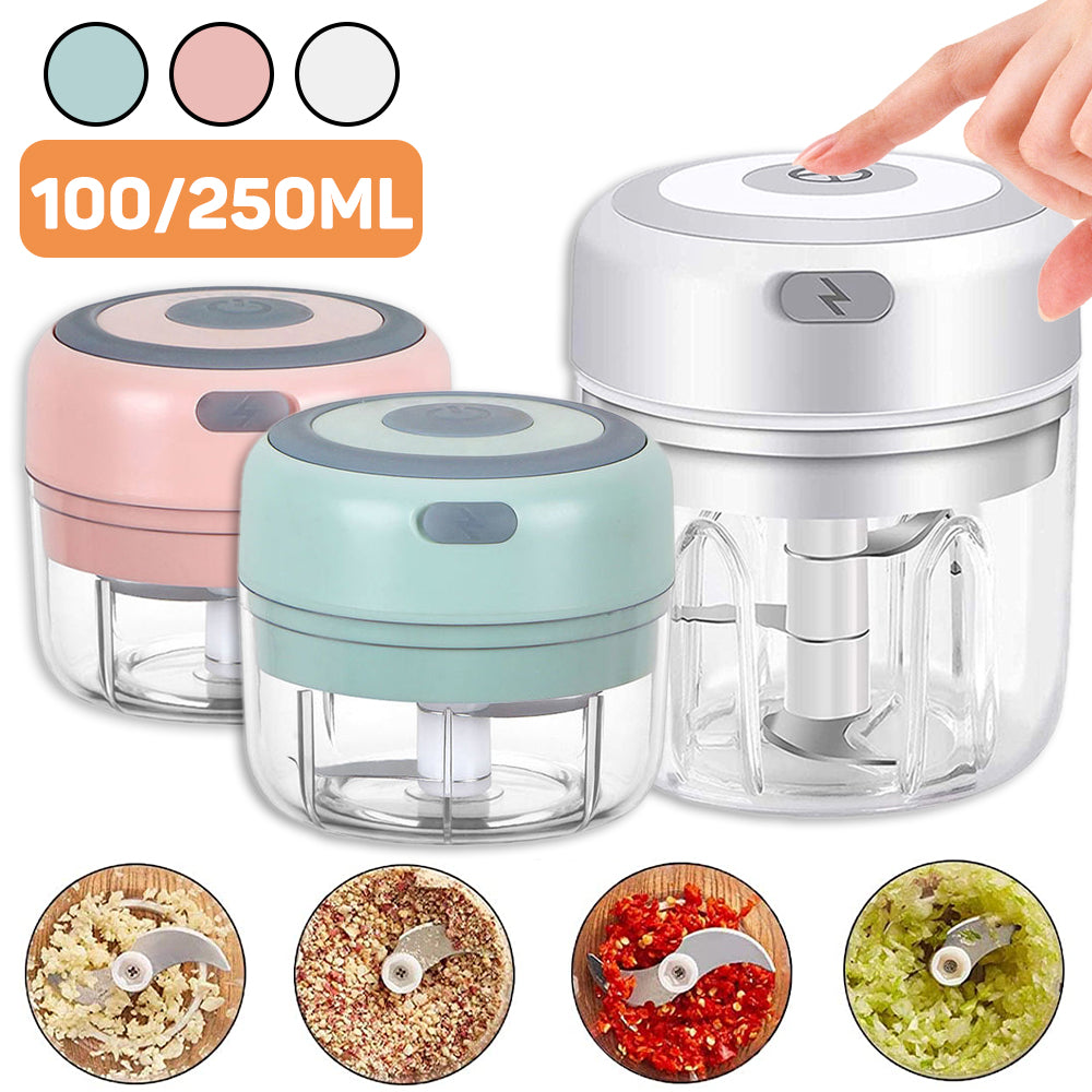 Mini Electric Garlic Chopper USB Charging Ginger Masher Machine Sturdy Durable Chili Vegetable Crusher Kitchen Tool.