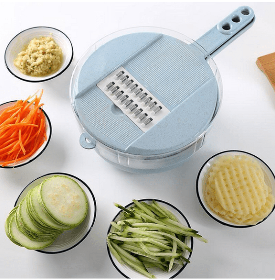 8 In 1 Mandoline Slicer Vegetable Slicer Potato Peeler Carrot Onion Grater With Strainer Vegetable Cutter Kitchen Accessories | kitchen utensils |
Overview:
This hand-held slicer made from Food-Grade stainless steel & BPA-Free plastic off