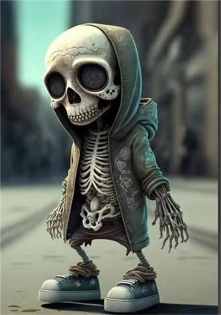 halloween cool skeleton figurines halloween skeleton doll resin ornament home decor - 4