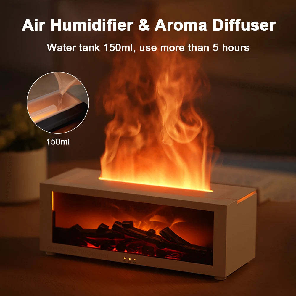 Elegant 3D Flame Aroma Diffuser with Colourful LED Ambiance