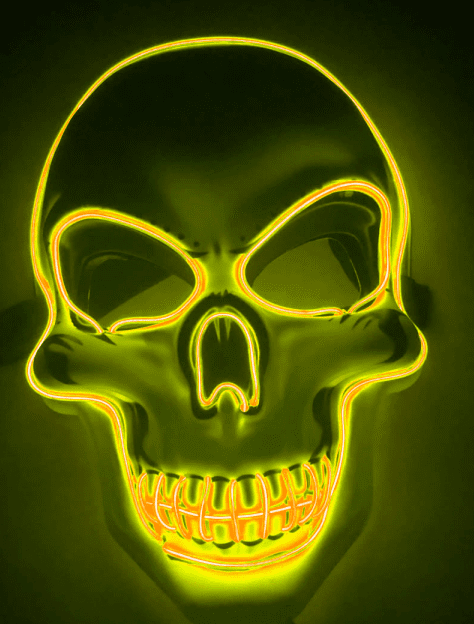 halloween 2023 skeleton mask led glow scary mask - 23