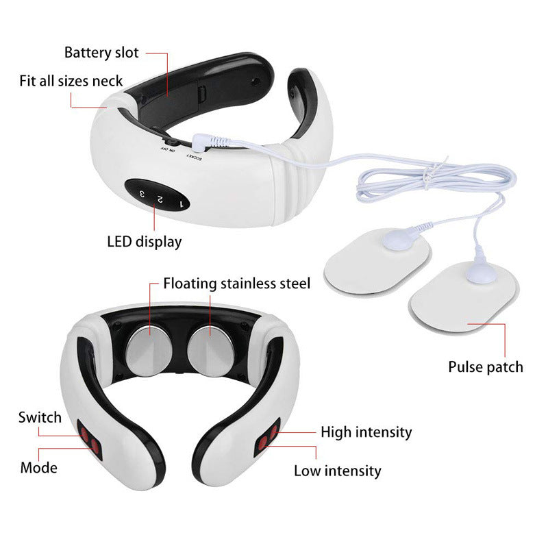Electric neck massager with far infrared thermal pain relief tool for health care, for health care intelligent neck and back massager.