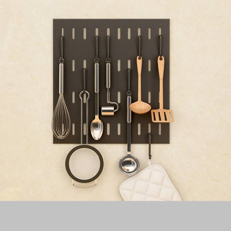 Stainless Steel Kitchen Wall Mounted Kitchen Storage Rack Hole Plate.