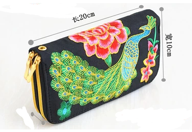 Enchanting Feathered Splendor Wallets | wallet | Indulge in the allure of timeless elegance with our exquisite Embroidered Peacock Wallets. Crafted w