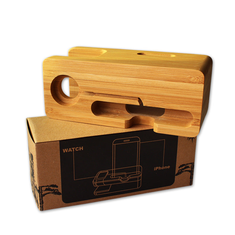Watch bamboo stand smart phone stand lazy phone stand.