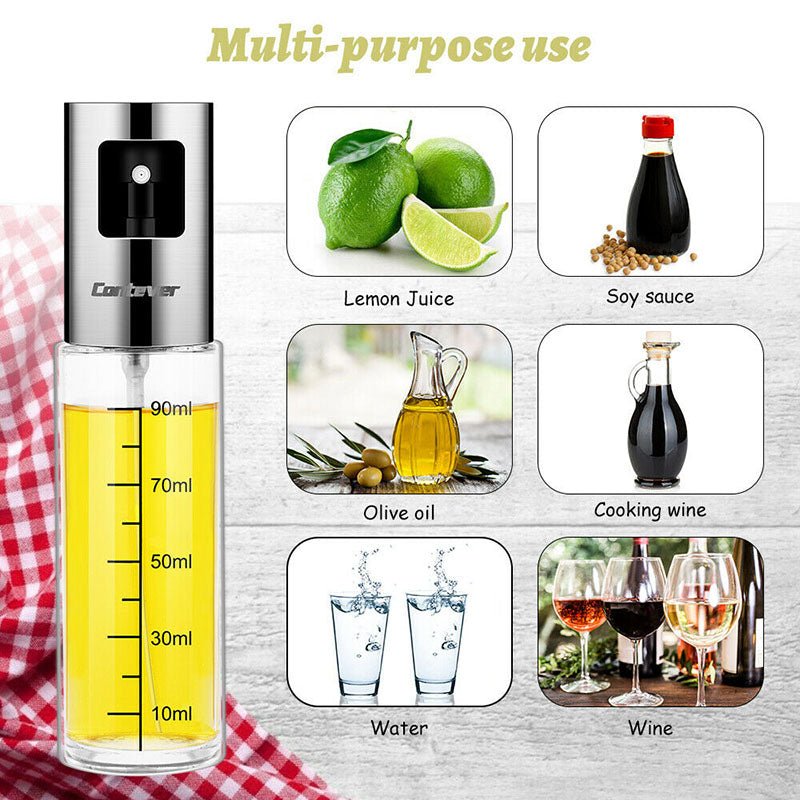 2PCS Stainless Oil Sprayer Cooking Mister Spray Fine Bottle Kitchen Tool UK | Stainless Oil Sprayer Cooking |
Features:
The nozzle adopts sealing technology, which is turned to no oil leakage, easy t