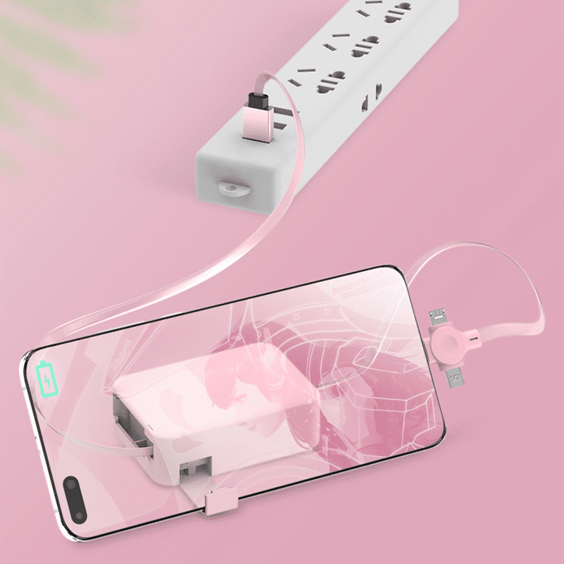 4 In 1 Retractable USB Cable Creative Macaron Type C Micro Cable For I Phone With Phone Stand Charging Data Cable Line Storage Box | cables |
Overview:
Retractable 3 in 1 Cable is very easy to fold and place in your handbag, laptop bag,