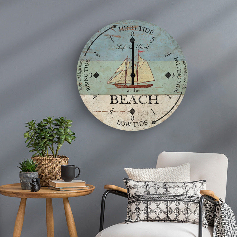 Wooden Tidal Clock Living Room Bedroom Dining Simple.