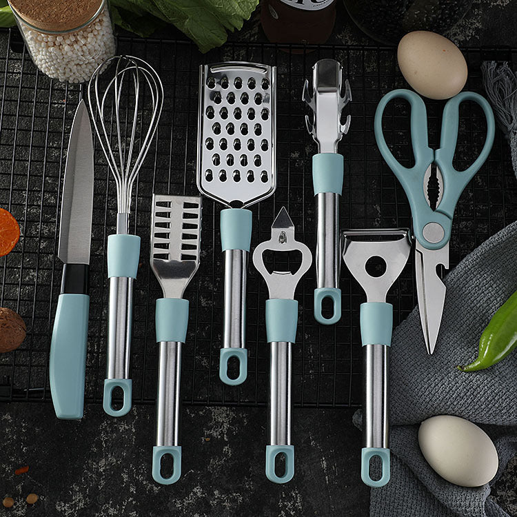 Stainless Steel Kitchen Gadgets Household Kitchen Utensils Tray Peeler Egg Beating Scissors Gifts.