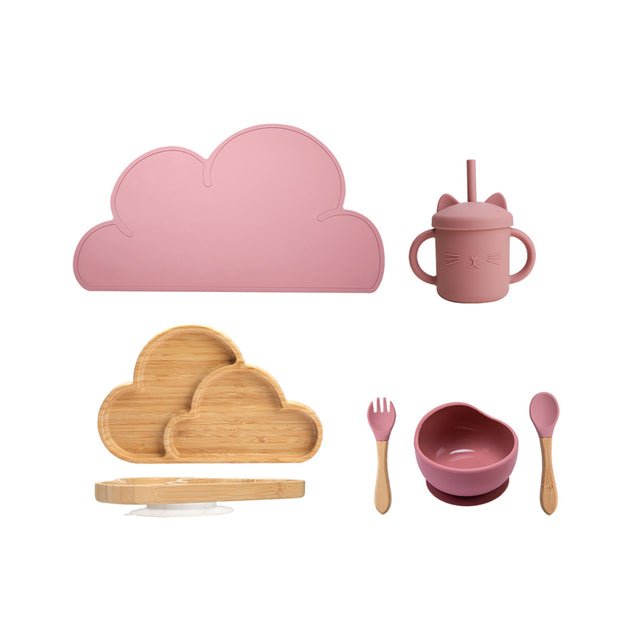 7-Pcs Wooden Feeding Tableware Set for Kids eco set - 9