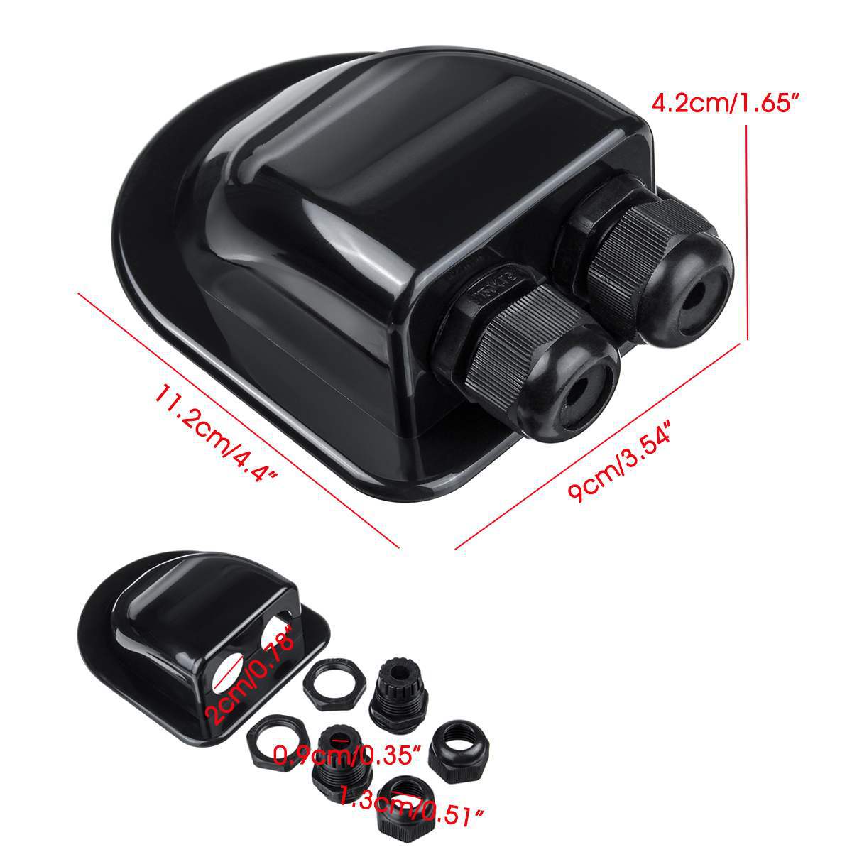 Solar Photovoltaic Plastic Bracket Double Hole ABS Photovoltaic RV Junction Box RV Roof Waterproof Junction Box.