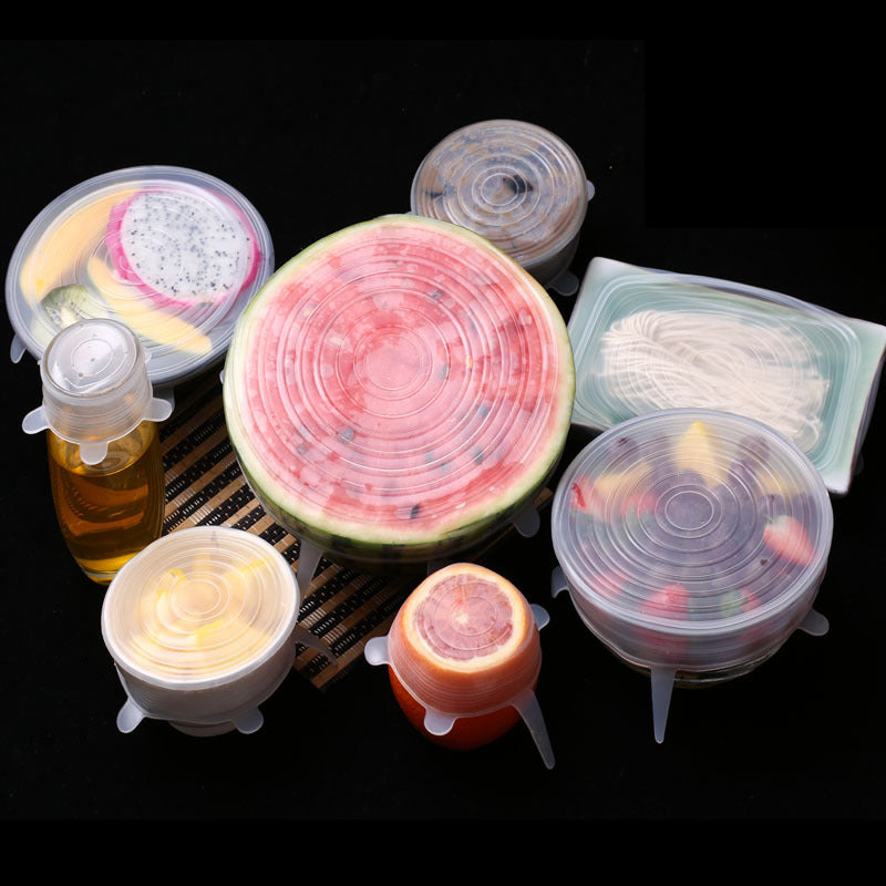 6Pcs Food Silicone Cover Fresh-keeping Dish Stretchy Lid Cap Reusable Wrap Organization Storage Tool Kitchen Accessories | Food Silicone Cover |
【Safety】6PCS silicone elastic fresh-keeping cover, made of 100% food-grade organic silicone ma