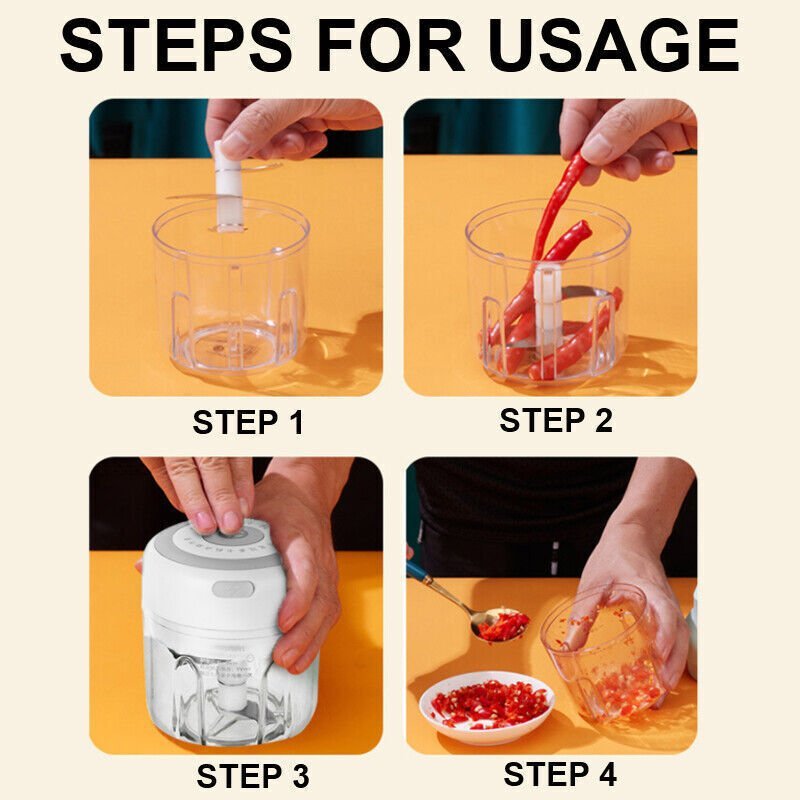 250ML Electric Garlic Food Chopper Vegetable Chopper Grinder Blender Crusher | chopper |
Features:
The stainless steel blade is durable, strong and can be cut efficiently.
Powerful