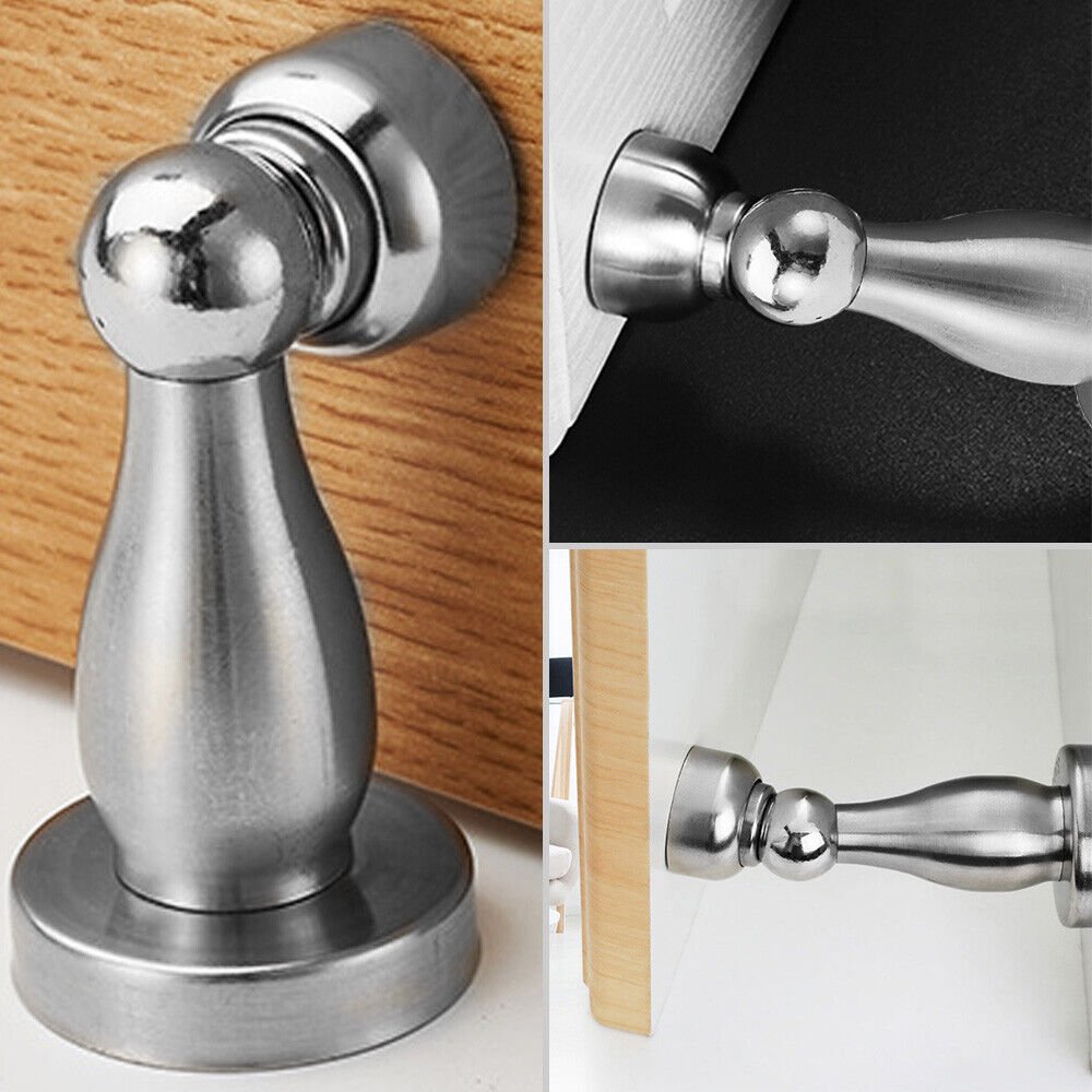 4x Magnetic Door Stops Buffer Wedge Stop Holder Metal Stopper Stainless Steel UK | Magnetic Door Stops |
Description:
1. The wall mounted door stop is made from stainless steel, wall mounted.WORKS ON