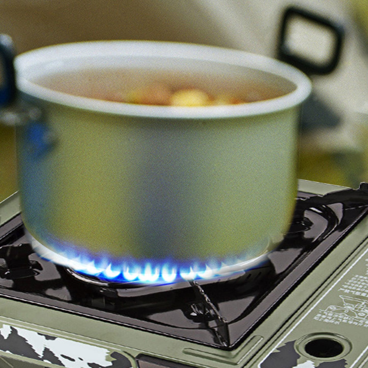 Portable Gas Stove with Hot Pot for Outdoor Barbecues