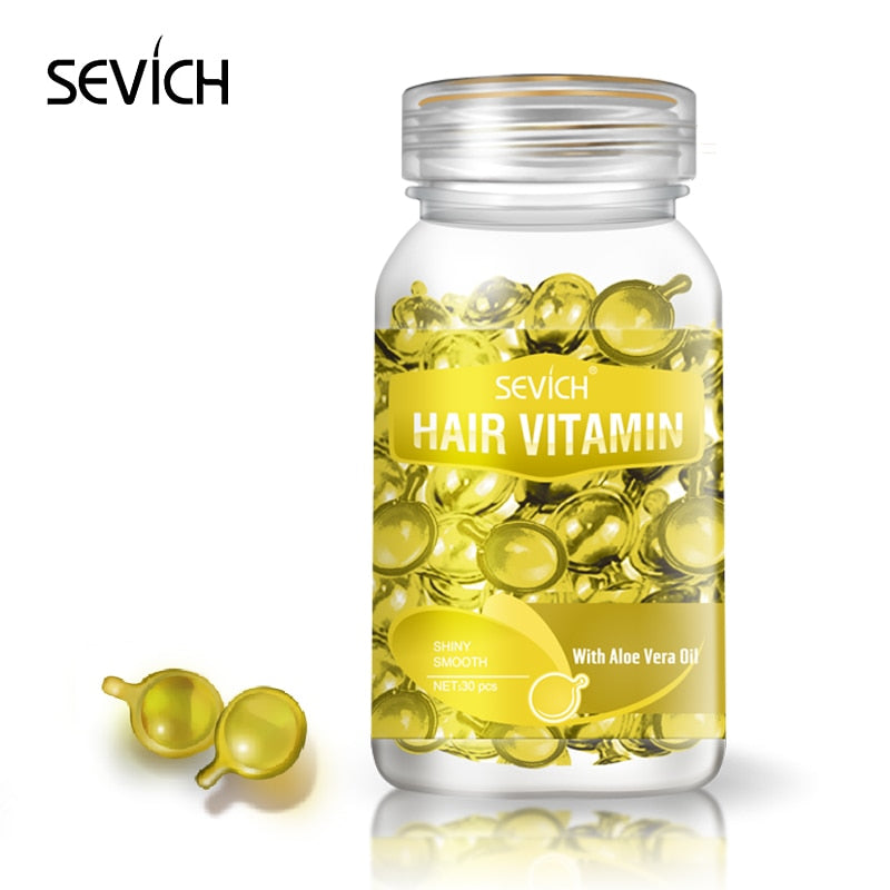 Sevich Smooth Silky Hair Vitamin Capsule Keratin Complex Oil Hair Care Repair Damaged Hair Serum Anti-Loss Moroccan Hair Oil.