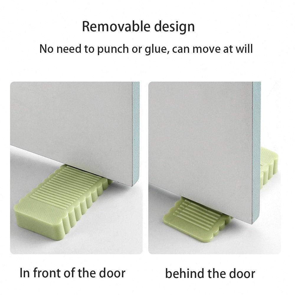 Mute Non-punch Silicone Door Stopper Touch Toilet Wall Absorption Door Plug Anti-bump Door Holder Gear Gate Resistance Door Stop.