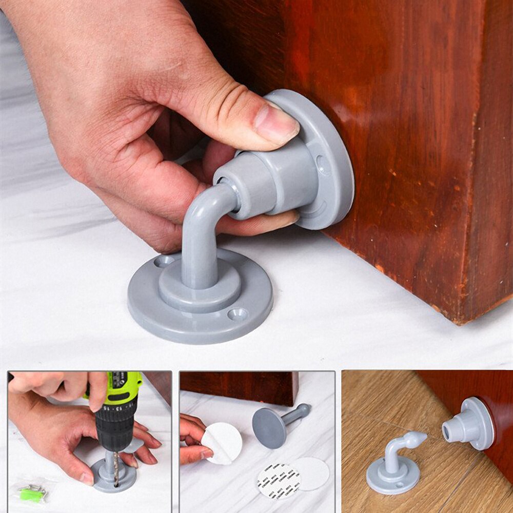 Mute Non-punch Silicone Door Stopper Touch Toilet Wall Absorption Door Plug Anti-bump Door Holder Gear Gate Resistance Door Stop.