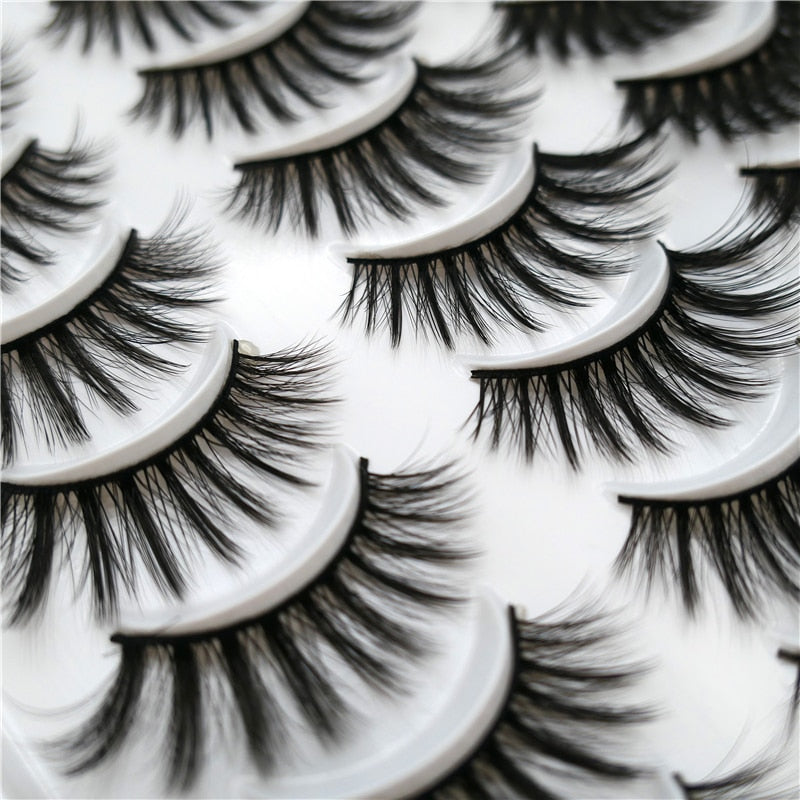 Pairs of 3D False Eyelashes Naturally Soft and Fluffy Eyelashes Artificial Mink Eyelashes Make up Eyelash Eyelash Brush.