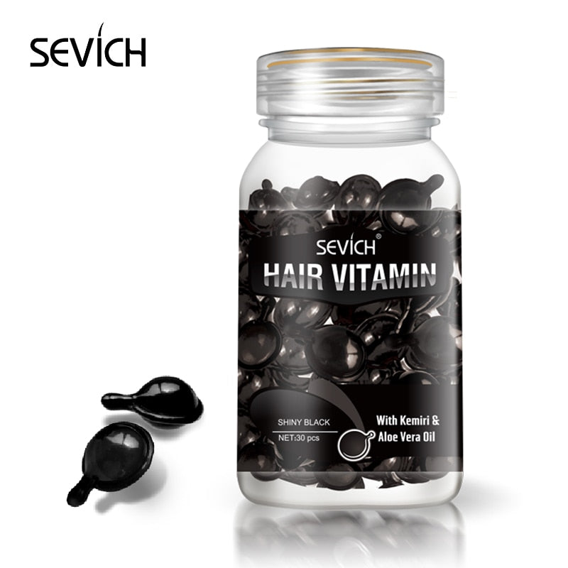 Sevich Smooth Silky Hair Vitamin Capsule Keratin Complex Oil Hair Care Repair Damaged Hair Serum Anti-Loss Moroccan Hair Oil.