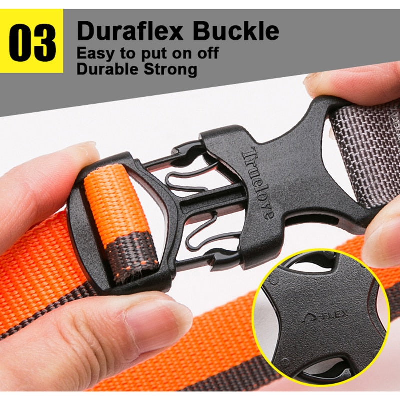 Truelove Dog Collar Nylon for Small medium and Big Dogs Neck Belt Training Walking Light Breathable Running Orange Black TLC5171.